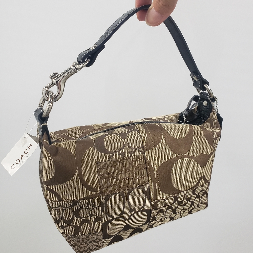 COACH Signature Canvas and Leather Soho Hobo